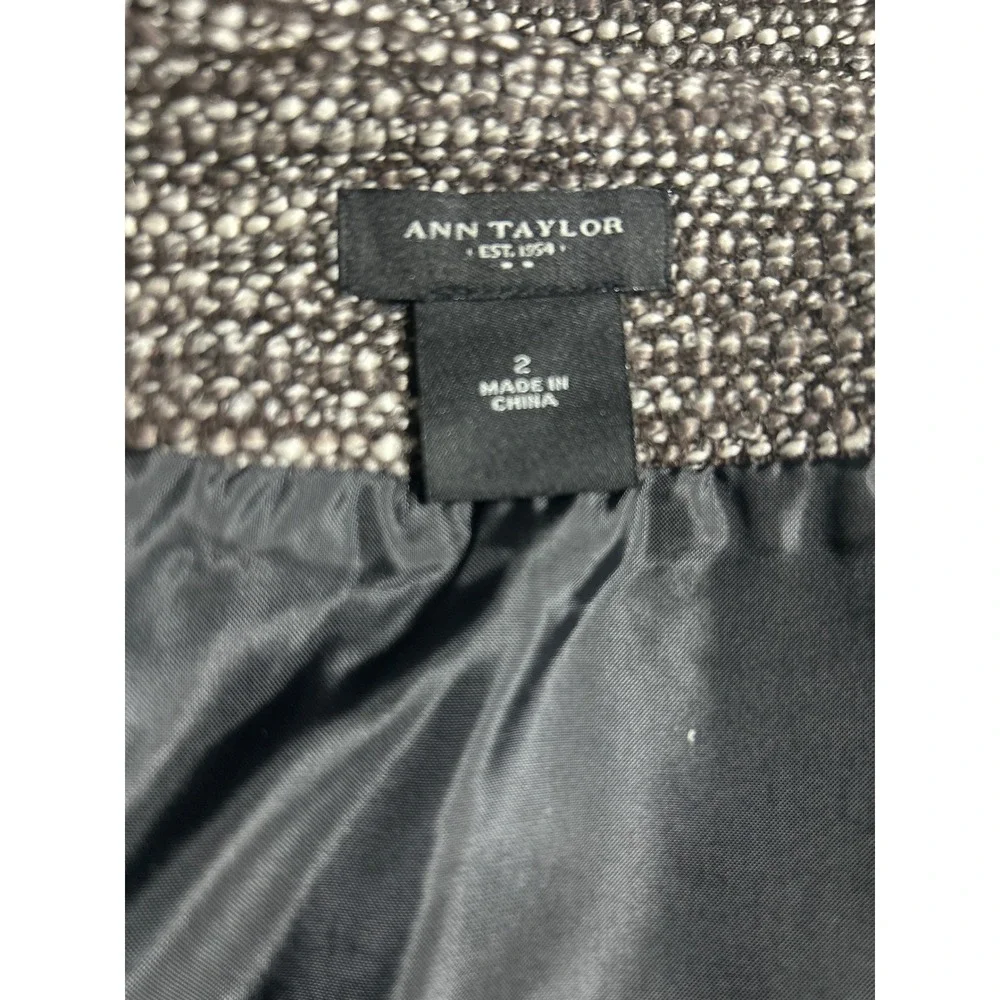 Ann Taylor Gray Tweed‎ Pencil Skirt Size 2 Textured Lined Professional Business